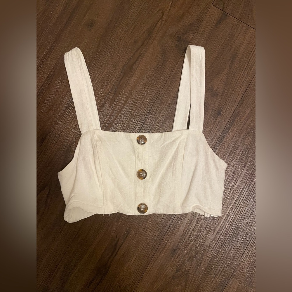 Show Me Your Mumu White Top With Buttons Women's Size Small